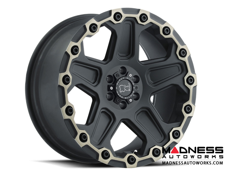 Jeep Custom Wheels (1) - Black Rhino - 18 x 9.5 - Cog - Matte Black w/ Machine Face & Dark Tint